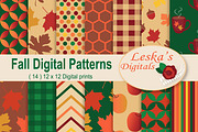 Fall Digital Paper - Autumn Pattern