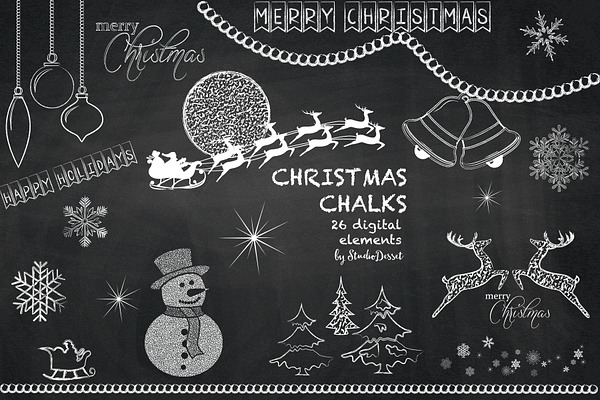 Christmas Chalkboard Cliparts