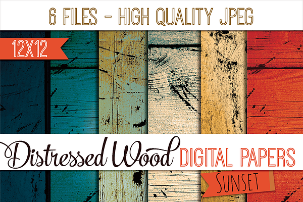 Colorful Distressed Wood Patterns
