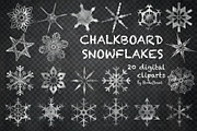 Chalkboard Snowflakes Cliparts