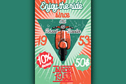 Color vintage scooter poster