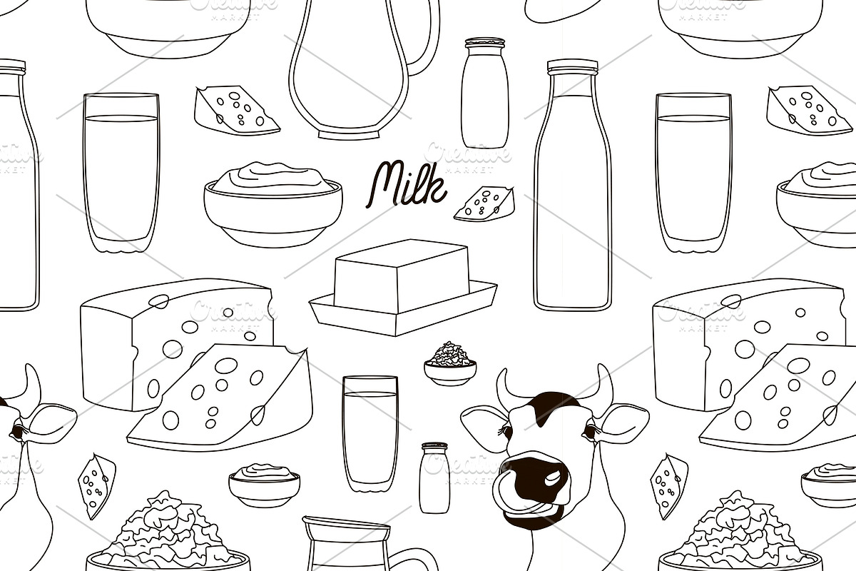 Milk set pattern in Patterns - product preview 8