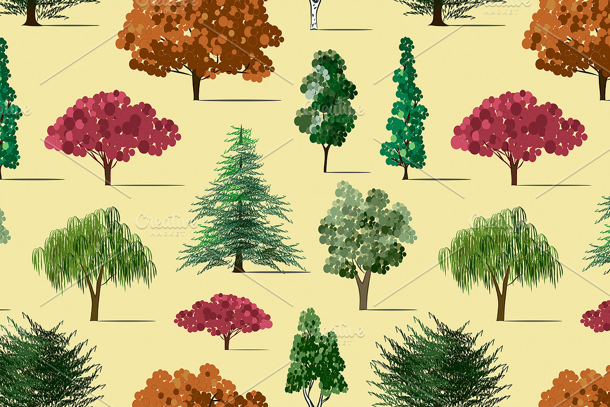 Trees sketch set pattern in Patterns - product preview 8