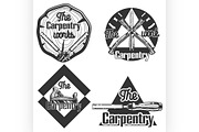 vintage carpentry emblems.