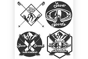 Vintage Ski sport emblems