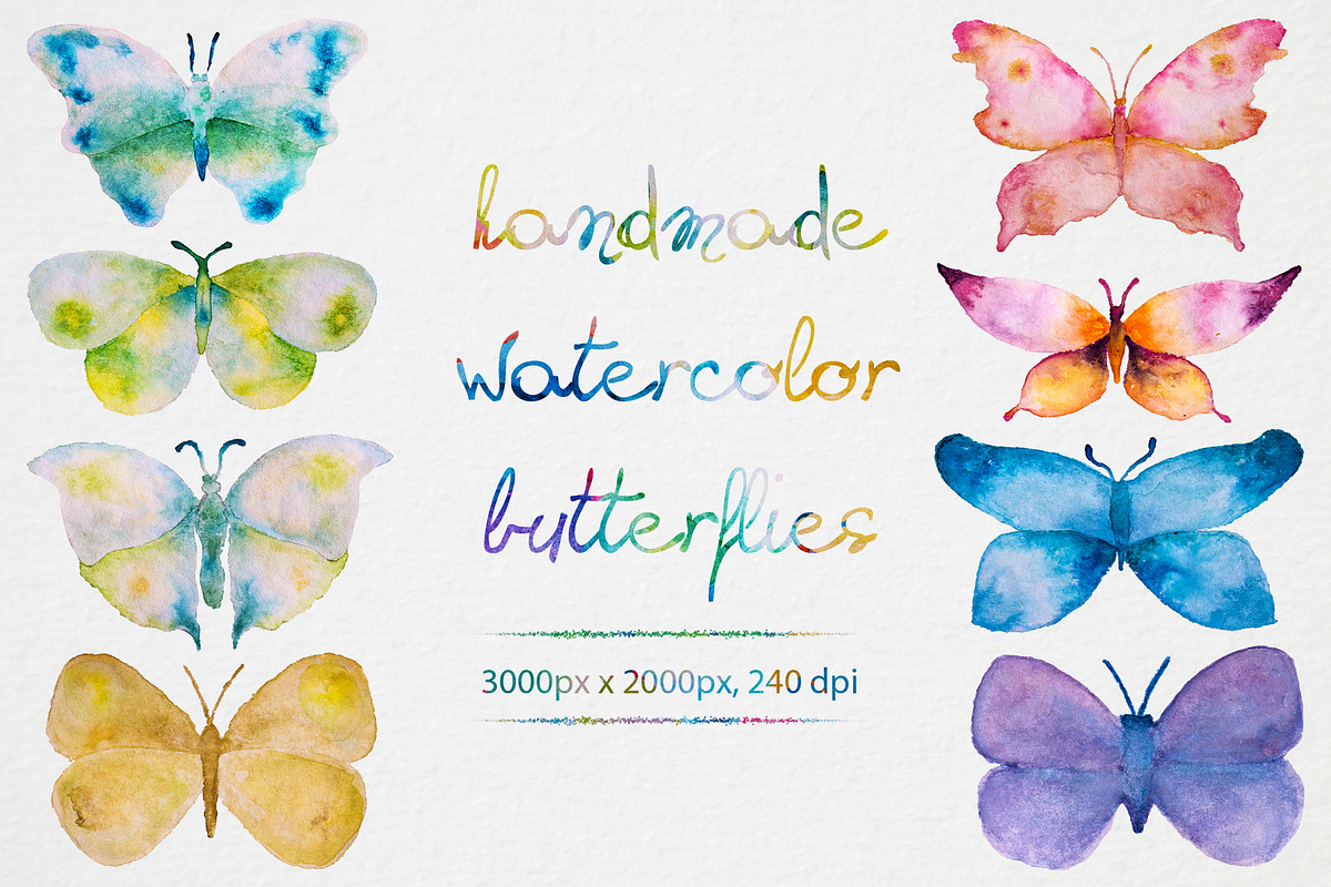 Watercolor Butterflies in Illustrations - product preview 8