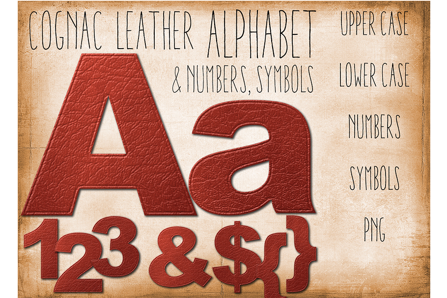 Leather Alphabet Clip Art