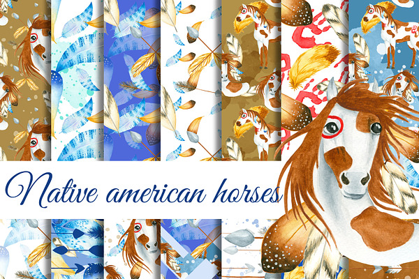 Natine american horse and feathers 