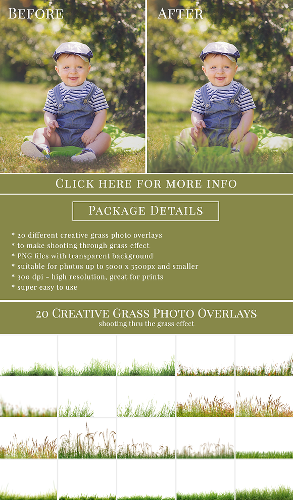 "In The Grass" photo overlays set in Objects - product preview 4