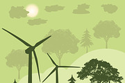 wind turbines, green energy concept,