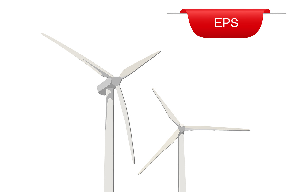 wind turbines, renewable energy in Illustrations - product preview 8