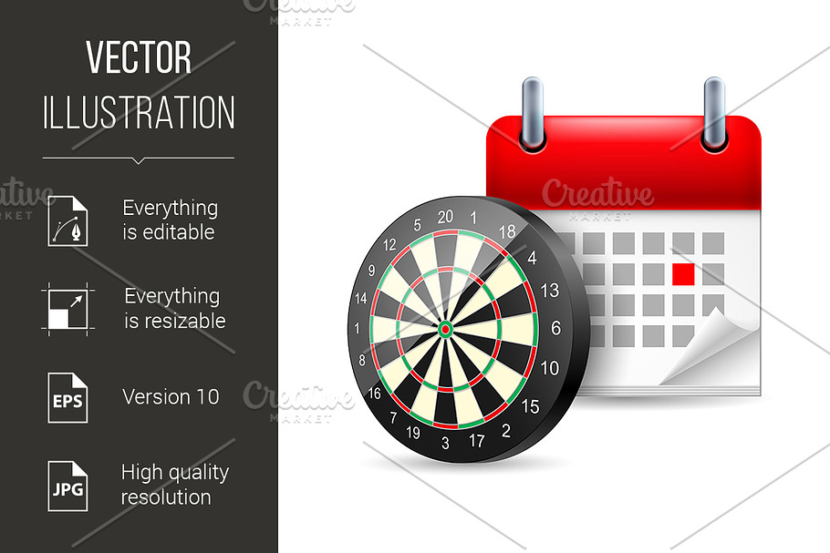 Darts and calendar in Graphics - product preview 8