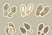 Footprint stickers set