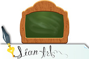 Wooden sign board (chalkboard)