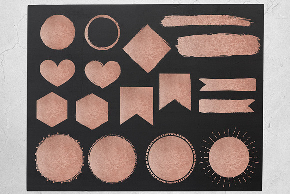 Rose Gold Foil Elements in Objects - product preview 1