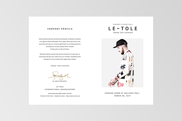 Bifold Fashion Brochure in Brochure Templates - product preview 4