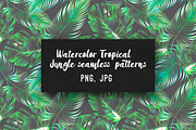 Watercolor tropical jungle patterns
