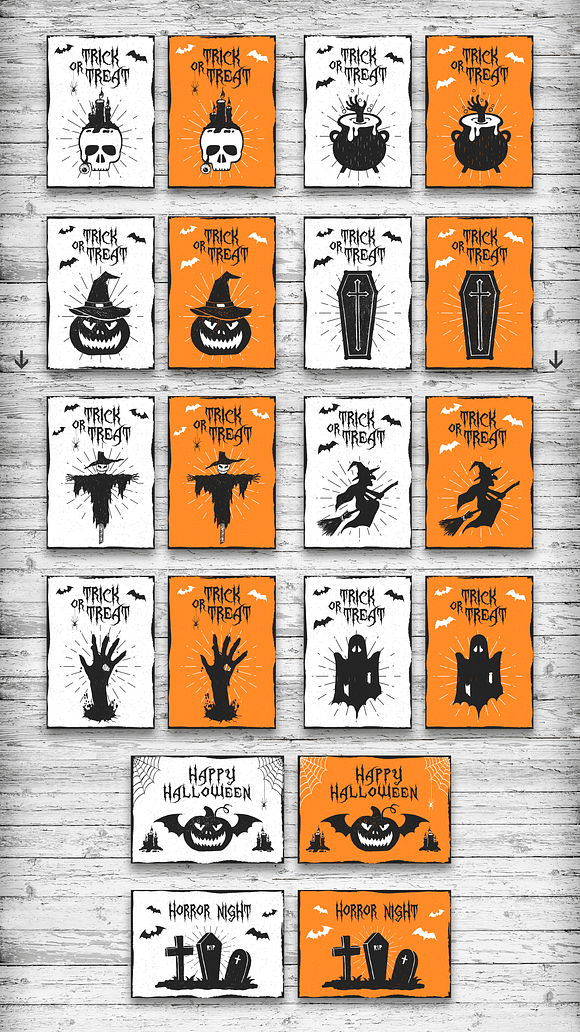 Halloween. 20 Greeting Cards in Illustrations - product preview 2