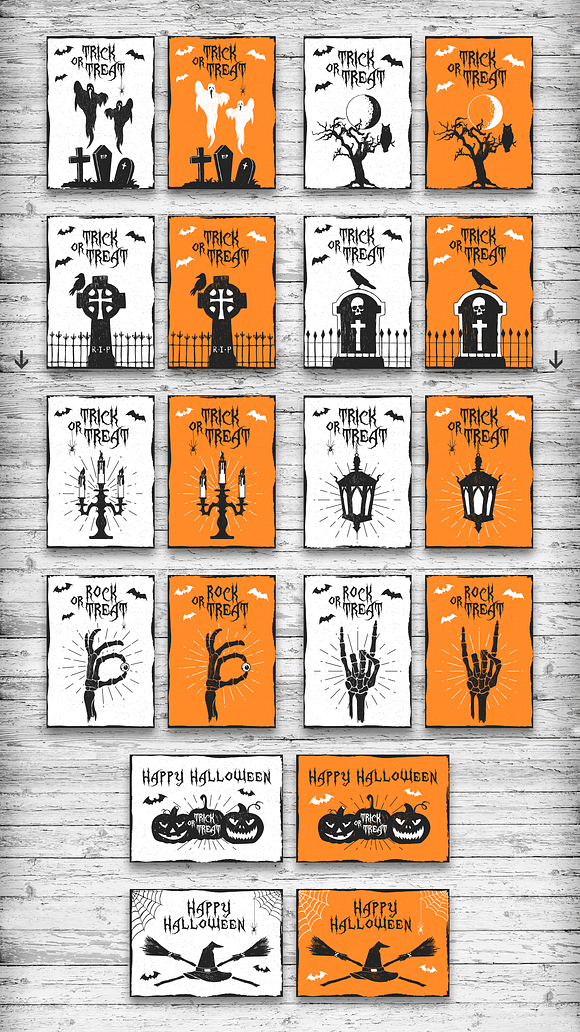 Halloween. 20 Greeting Cards in Illustrations - product preview 3