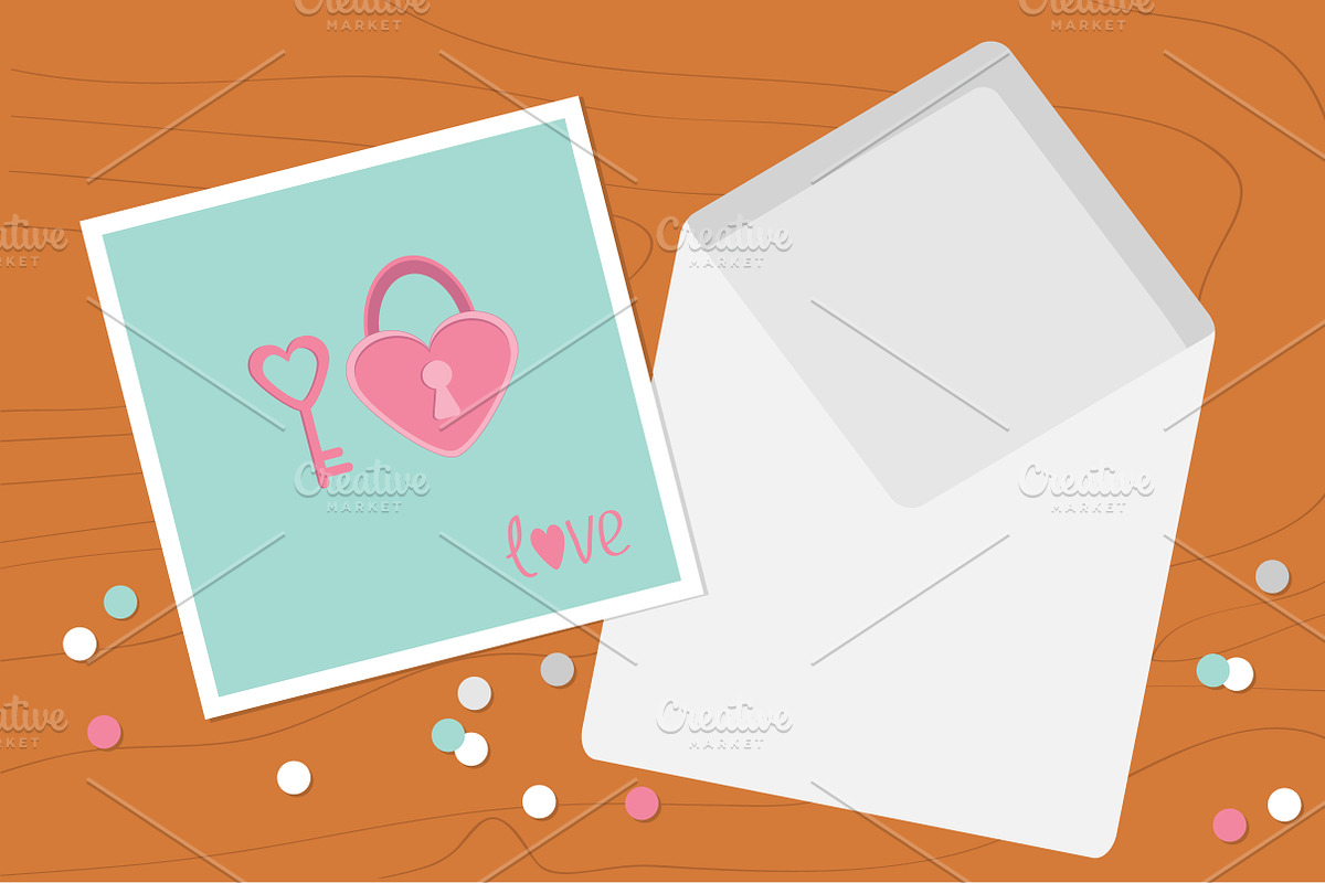 Padlock and key in shape of heart. in Illustrations - product preview 8