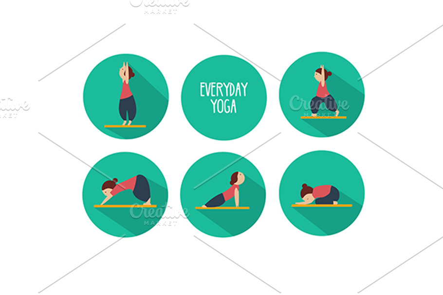 Yoga poses. eps+jpg in Graphics - product preview 8