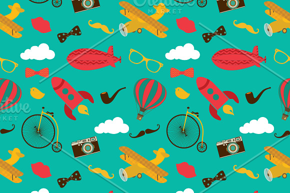Vintage Air Vehicles Banner Design in Illustrations - product preview 3