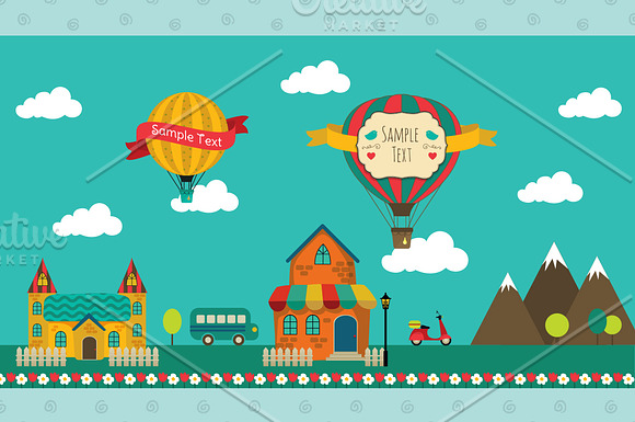 Vintage Air Vehicles Banner Design in Illustrations - product preview 4