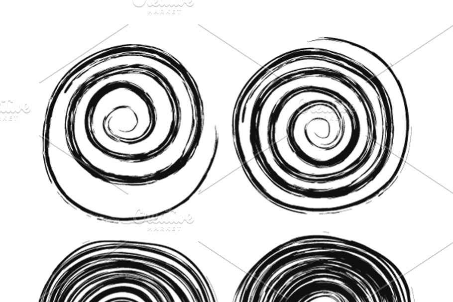 Hand drawn swirls on white in Objects - product preview 8