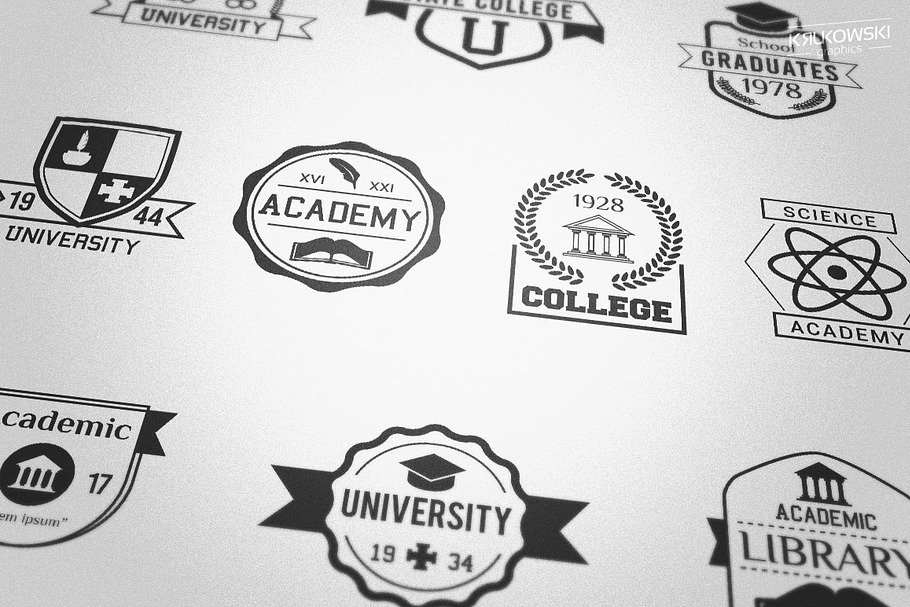 Academic College School Badges Logos in Logo Templates - product preview 8