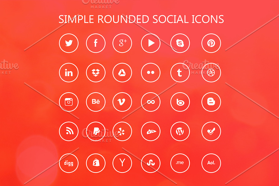 Rounded Social Icons in Graphics - product preview 8