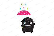 Monster Umbrella Colorful Rain