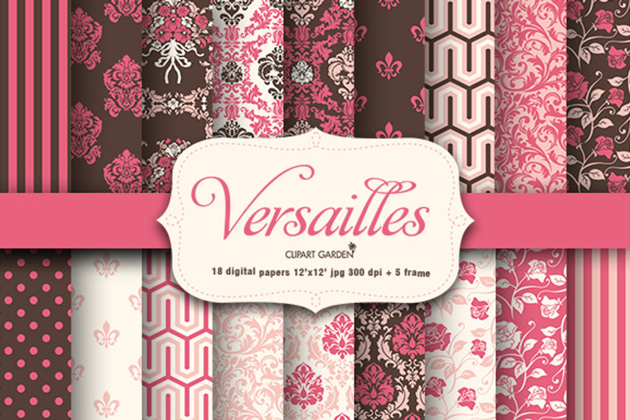 18 Versailles style papers + frames