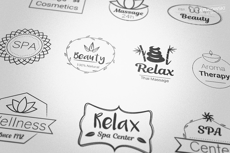 Spa Beauty Center Badges Logos in Logo Templates - product preview 8