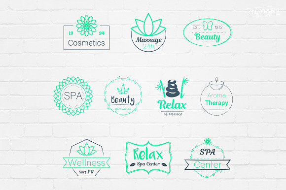 Spa Beauty Center Badges Logos in Logo Templates - product preview 2