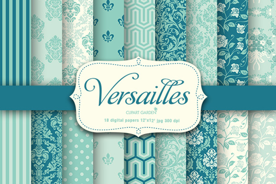 18 Versailles style papers + frames