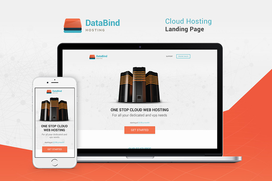 Data Bind - Hosting Landing Page PSD in Landing Page Templates - product preview 8