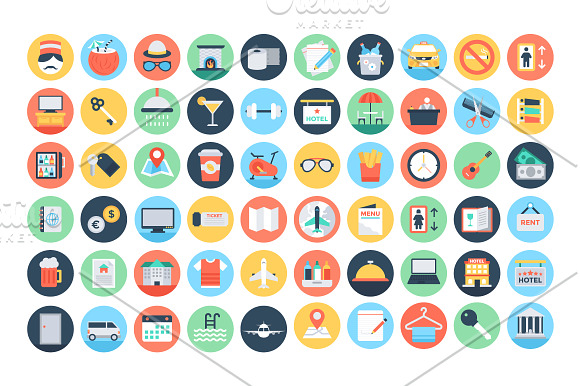 125+ Flat Hotel Services Icons  in Graphics - product preview 1