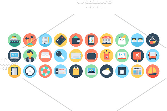 125+ Flat Hotel Services Icons  in Graphics - product preview 2