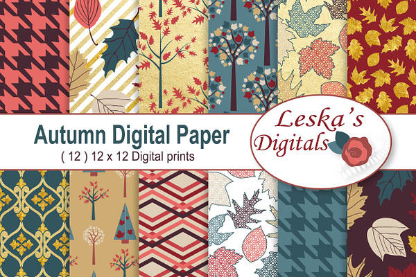 Autumn Digital Paper - Fall Patterns