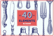 Restaurant Vector Pack - 40 Elements