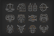 Thin Line Zodiacal Symbols