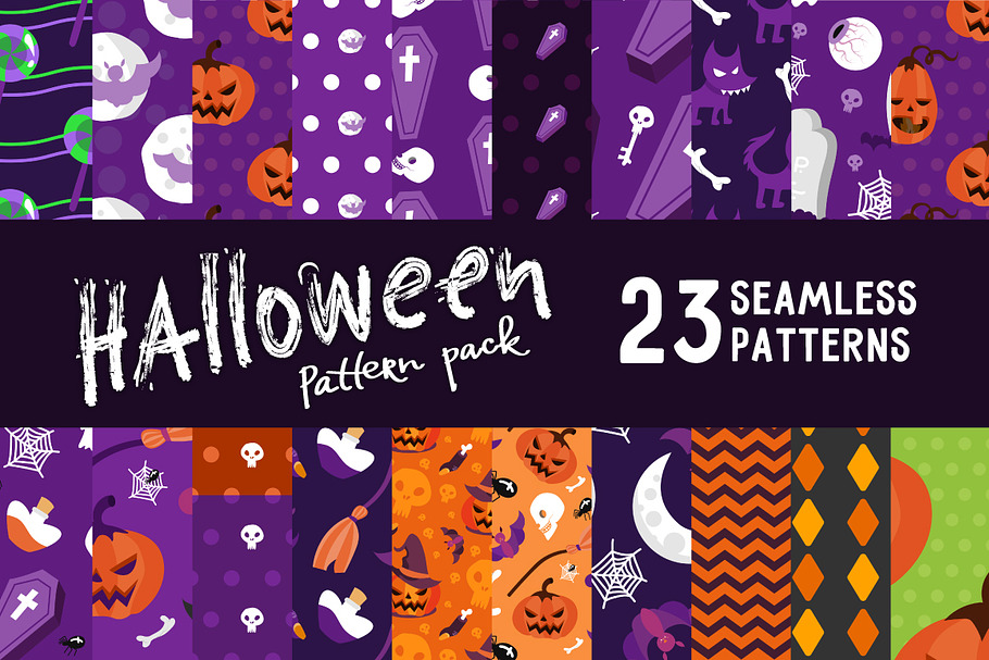 Halloween seamless pattern pack