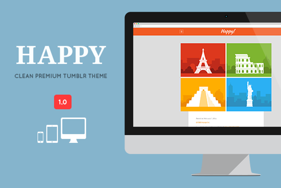 HAPPY Clean Responsive Tumblr Theme in Tumblr Themes - product preview 8