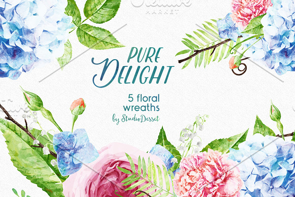 Pure Delight - 5 Floral Wreaths