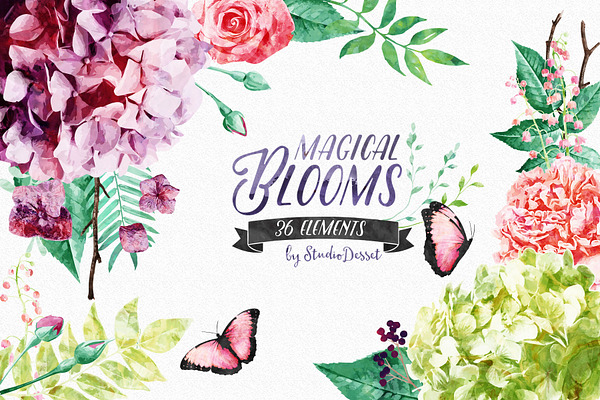 Magical Blooms - Watercolor Flowers