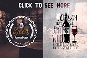Beer & Wine Vintage badges