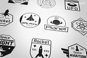 Space Sci-Fi Emblems Badges Logos
