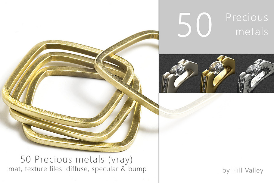 50 precious metals for 3D designs in Man-Made - product preview 8