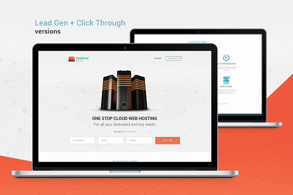 Data Bind - Hosting Landing Page PSD in Landing Page Templates - product preview 4