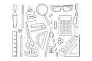 Set of stationery tools. Vector